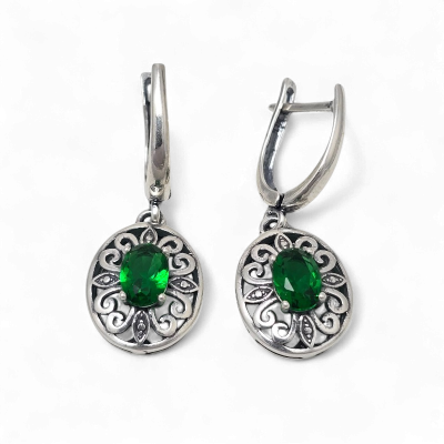 Silver earrings No. 1182