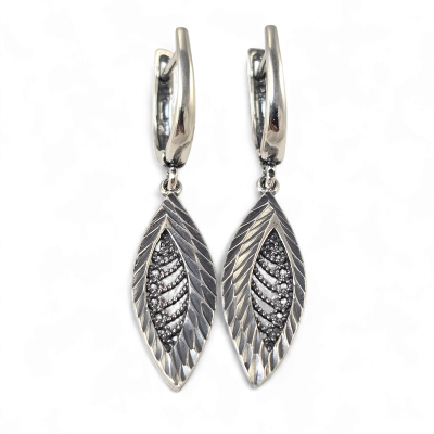 Silver earrings No. 1092