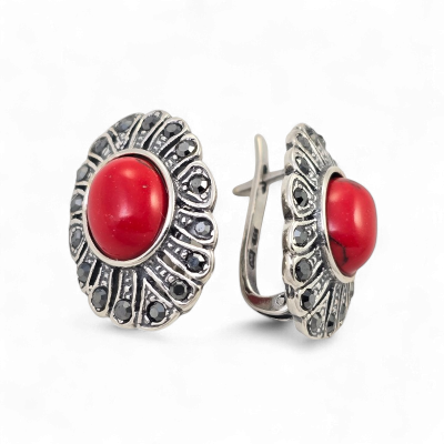 Silver earrings No. 858