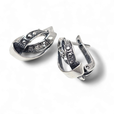 Silver earrings No. 1023