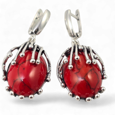 Silver earrings No. 1024