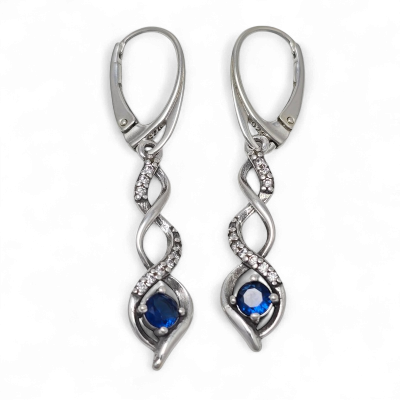 Silver earrings No. 1028