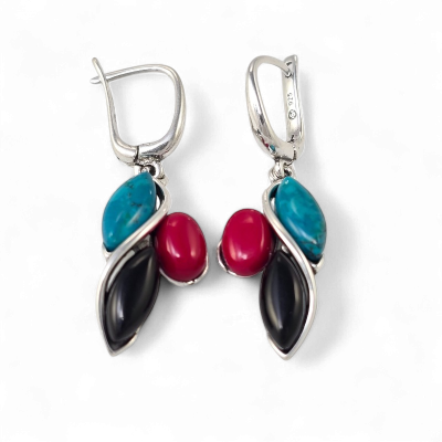 Silver earrings No. 1236