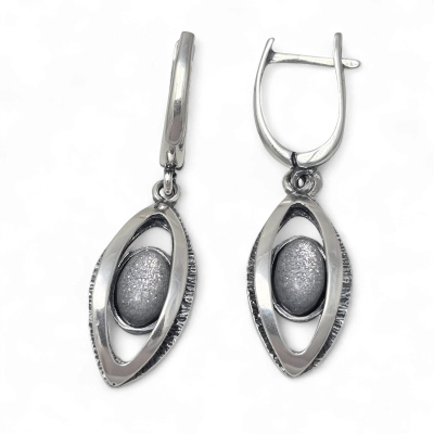 Silver earrings No. 1239