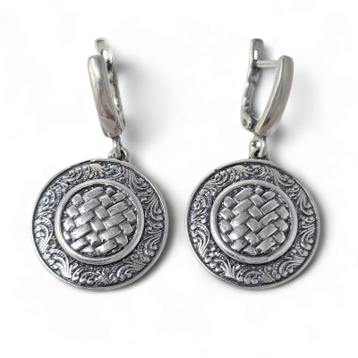 Silver earrings No. 1244